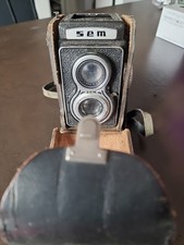 Ancien Appareil Photo Argentique SEMFLEX SEM et  Etui Cuir