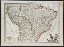 1812 - Pérou et Brésil - Carte géographique ancienne - Lapie Malte-Brun