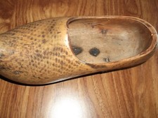  Ancien Sabot d'enfant en Bois art populaire