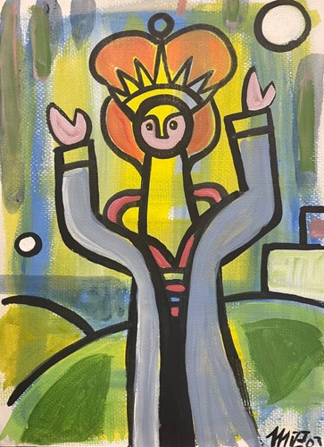 Get gouache art naif - up,