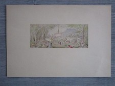 Aquarelle fine ancienne -