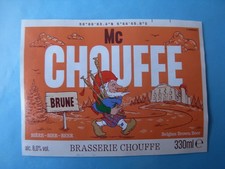 Etiquette bière brune brasserie Chouffe