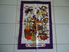 TORCHON LIN IRELAND DESIGN FRUITS DU JARDIN FRUIT GARDEN