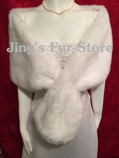 IVORY Faux Mink Fur Shrug Wrap