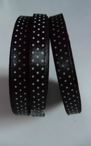Ruban satin noir plumetis - ruban,