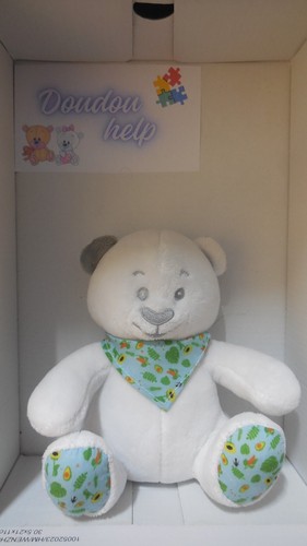 Doudou peluche ours - ours, blanc