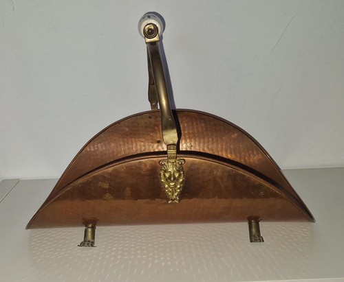 Ancien porte bûches - ancien, cuivre