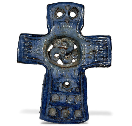 Rare croix faïence signé - rare,