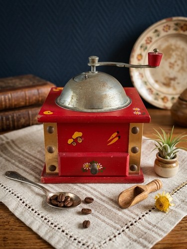 Moulin café vintage - moulin, rouge