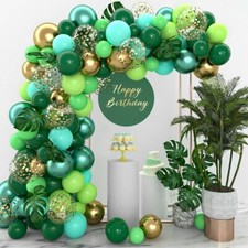 Kit Arche Ballon Jungle Vert 145Pcs Guirlande Décoration Forêt Safari Vert Or...