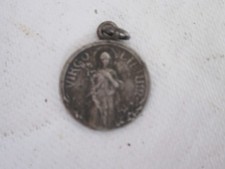 Médaille religieuse "Art Nouveau " - "Virgo Lilium " (vierge) - métal argenté