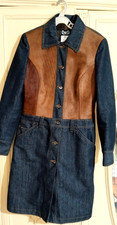 VINTAGE MANTEAU JEANS DOLCE GABBANA ORIGINAL AVEC FOURRURE NATUREL