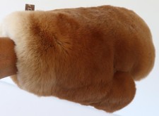 Fourrure Gants Rex Wellness Massage Douillet Lapin Érotique Couleur Naturelle