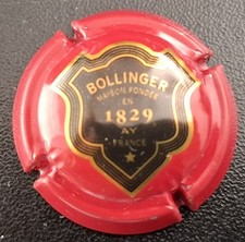 Capsule Bollinger Ecusson 1829, 5 liserets Or + 1 pointillé, Bordeaux, verso or