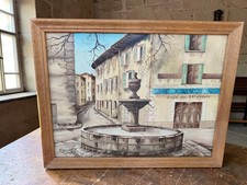 Tableau ancien vintage paysage