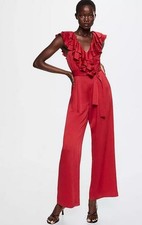 Mango Ophélie Combinaison En Rouge UK 12 /L (fmn33-14)