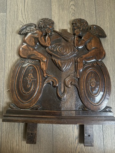 Grand fronton bois sculpte - bois,