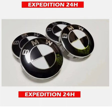 4 Cache Moyeu  Jante BMW Noir
