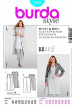 7247  PATRON  "BURDA GRANDE TAILLE PANTALON ET GILET CROISE TAILLE DU  44 AU 58