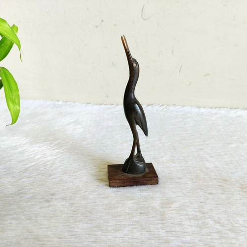 Figurine oiseau grue vintage - figurine, d'oiseau