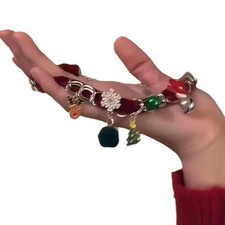 Collier pendentif sapin de Noël velours bijoux de vacances avec flocon de neige