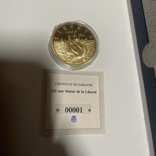 médaille 125 ans statue liberté  avec diamant swarovski 1886 + certificat