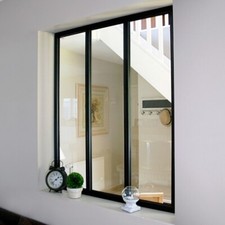 Verrière intérieure 3 carreaux 108 x 93,2 cm noir lisse Kit Atelier