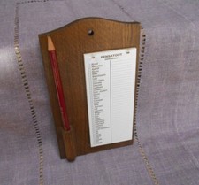 Memo Courses Commissions  Plaque Vintage bois avec  papier PENSATOUT  + crayon