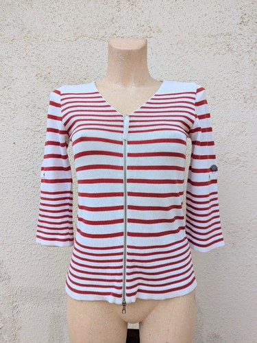 Gilet cardigan marinière - , made