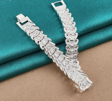 14K or Blanc Sur Breloque Bracelet & Homme Fête Cadeaux Mode Bijoux Long: 20.3cm