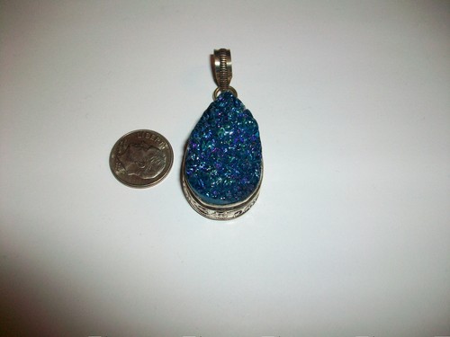 Vintage blue titanium teardrop - blue,