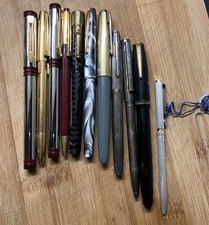 ANCIEN GROS LOT 11 STYLOS PLUMES / STYLOS WATERMAN PARKER LANCEL ETC .. VINTAGE 