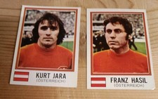 2 VIGNETTES STICKERS PANINI WORLD CUP MÜNCHEN 74 2 JOUEURS AUTRICHE 391/395