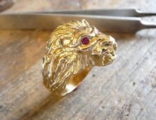 Bague or jaune 18 KT tête de