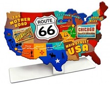 Route 66 USA Carte Découpé
