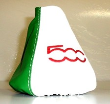 Fiat 500 Soufflet Levier Vitesse Tricolore Avec Broderie Personnalisé Cuir 100%