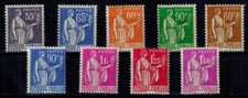 Série de Timbres de France Poste  N° 363 à 371 Neuf ** MNH