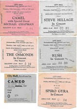 Lot Concert Tickets x 6 Camel Steve Hillage Rush The Osmonds Cameo Spiro Gyra