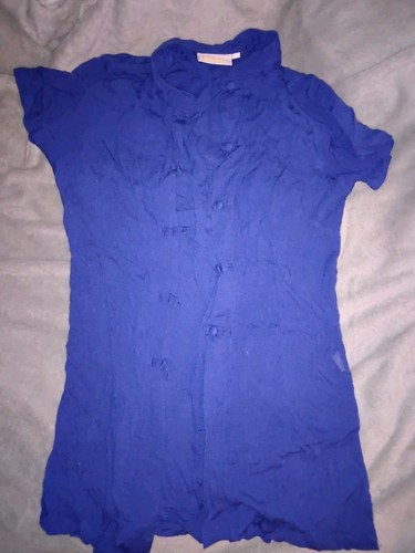Chemise col mao - col, bleu