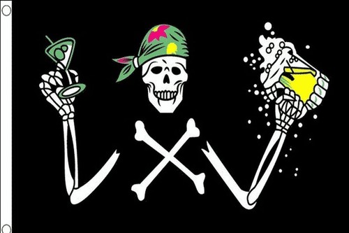 Drapeau pirate buveur - drapeau, de