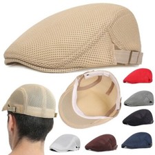 Casquette De Gavroche Solide D'été Pour Hommes Casquette Plate En Maille /