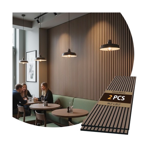 Piece wood slat acoustic - 2-piece,