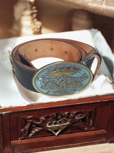 Ceinture vintage cuir gun - vintage,