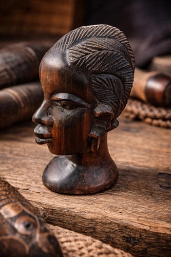 Buste africain sculpté - buste, en