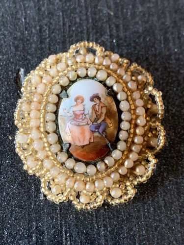 Ancienne broche peinte la - broche,