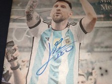 AUTOGRAPH LIONEL MESSI HAND SIGNED ARGENTINA SPORT QATAR WC 2022 PSG INTER MIAMI