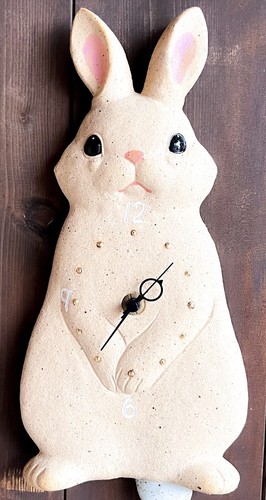 Pendule murale lapin blanc