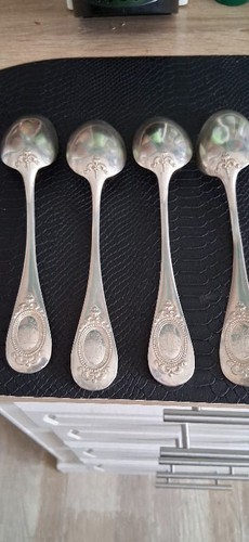 Cuillères soupe argent - 4,