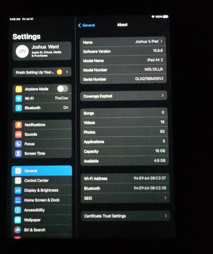 Apple ipad air 7in 16gb - ipad, 9.7in
