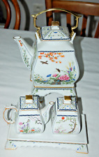FRANKLIN MINT  théière , sucrier et petit pot de crème , collection porcelaine
